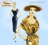 Vogue Couturier 626: 1950s Misses Cocktail Dress Sz 36 B Vintage Sewing Pattern