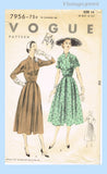 1950s Vintage Vogue Sewing Pattern 7956 Misses Dress Amazing Midriff Bodice