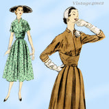 1950s Vintage Vogue Sewing Pattern 7956 Misses Dress Amazing Midriff Bodice