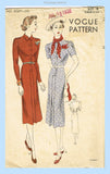 Vogue 8067: 1930s Rare Misses Street Dress Sz 36 B Vintage Sewing Pattern