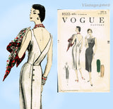 1950s Vintage Vogue Sewing Pattern 8522 Easy Back Wrap Cocktail Sz 32 UNCUT