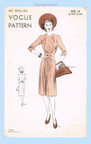 Vogue 9223: 1940s Glamorous Uncut Misses Dinner Dress 32B Vintage Sewing Pattern