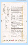 Vogue 9320: 1950s Chic Misses Slender Dress Sz 34 Bust Vintage Sewing Pattern