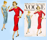 Vogue 9320: 1950s Chic Misses Slender Dress Sz 34 Bust Vintage Sewing Pattern