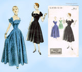 Vogue Special Design S-4135: 1950s Uncut Evening Gown 30B Vintage Sewing Pattern