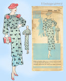 Woman's World 5761: 1930s Uncut Misses Day Dress Sz 32 B Vintage Sewing Pattern