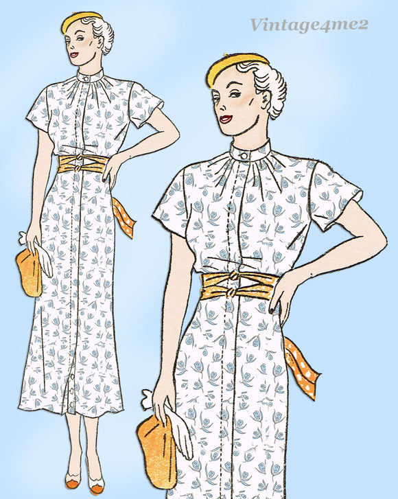 Woman's World 6010: 1930s Uncut Misses Day Dress Size 34 B Vintage Sewing Pattern