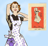 1950s Vintage Anne Adams Sewing Pattern 4521 Misses Full Bib Feed Sack Apron