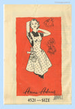 1950s Vintage Anne Adams Sewing Pattern 4521 Misses Full Bib Feed Sack Apron