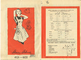 1950s Vintage Anne Adams Sewing Pattern 4521 Misses Full Bib Feed Sack Apron