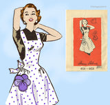 1950s Vintage Anne Adams Sewing Pattern 4521 Misses Full Bib Feed Sack Apron