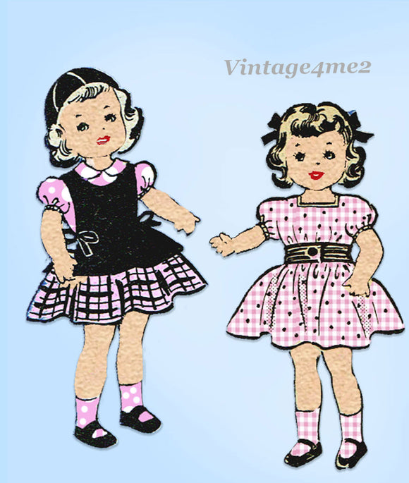 Anne Adams 4576: 1950s Cute 20 Inch Doll Clothes Set Vintage Sewing Pattern