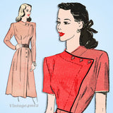 1940s Vintage Advance Sewing Pattern 4705 Misses Assymetric Dress Size 32 Bust