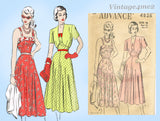 Advance 4826: 1940s Stunning Misses Sun Dress Sz 34 B Vintage Sewing Pattern