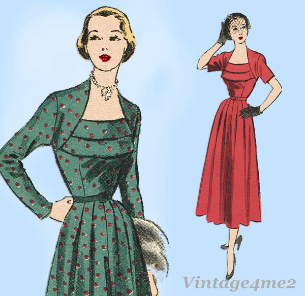 Advance 5345: 1940s Misses Elegant Dinner Dress Sz 30 B Vintage Sewing Pattern