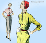 1950s Vintage Advance Sewing Pattern 5429 Stunning Uncut Day Dress Sz 30 B