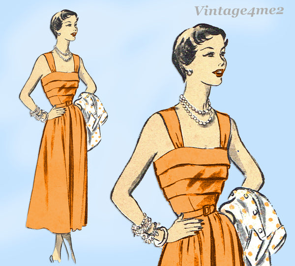 1950s Vintage Advance Sewing Pattern 5463 Stunning Misses Sun Dress Sz 30 Bust