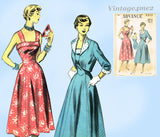 Advance 5513: 1950s Stunning Misses Sun Dress Sz 34 B Vintage Sewing Pattern