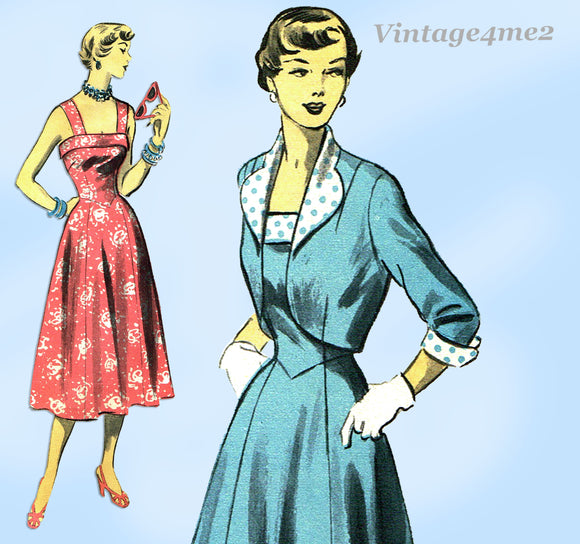 Advance 5513: 1950s Stunning Misses Sun Dress Sz 34 B Vintage Sewing Pattern