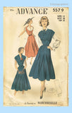 1950s Vintage Advance Sewing Pattern 5579 Jumper Dress w Detachable Sleeves 30 B