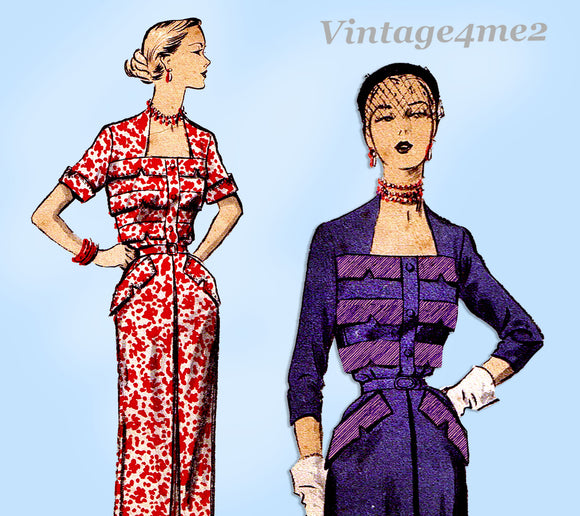  Advance 5773: 1950s Uncut Misses Dress Size 38 Bust Vintage Sewing Pattern