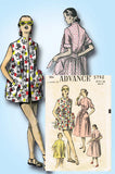 1950s VTG Advance Sewing Pattern 5792 Misses Duster Robe or Beach Cover Up 32 B