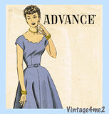 1950s Vintage Advance Sewing Pattern 6120 Misses Scalloped Cocktail Dress 32 B