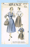 1950s Vintage Advance Sewing Pattern 6916 Uncut Misses Skirt & Weskit Sz 32 B