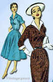 Advance 7955: 1950s Uncut Misses Street Dress Sz 30 Bust Vintage Sewing Pattern