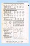 Advance 7955: 1950s Uncut Misses Street Dress Sz 30 Bust Vintage Sewing Pattern