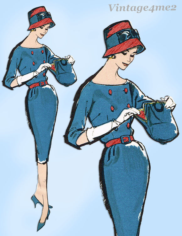 Advance 9509: 1960s Stunning Misses Dress Size 32 Bust Vintage Sewing Pattern