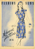 Digital Download Advance Fashion Flyer June 1945 Small 1940s Sewing Pattern Catalog