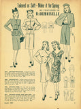 Digital Download Advance Fashion Flyer March 1945 Small 1940s Sewing Pattern Catalog