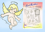 1960s Vintage Aunt Martha's Embroidery Transfer 3401 Baby's Angel Crib Quilt