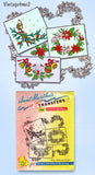 1960s Uncut Aunt Martha's Embroidery Transfer 3512 Christmas Motifs 4 Placemats