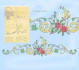 1930s Beautiful Pillowcase Uncut Betty Burton Embroidery Transfer 2005 Original