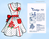 1960s Laura Wheeler 721 Rick Rack Bib Apron Pattern with Transfer One Size