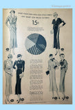 Excella 4095: 1930s Stunning Misses Street Dress 34 B Vintage Sewing Pattern