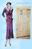 Excella 4095: 1930s Stunning Misses Street Dress 34 B Vintage Sewing Pattern