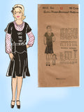 1930s VTG Ladies Home Journal Sewing Pattern 8015 Cute Girls Jumper Dress Sz 12