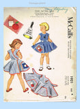 1950s Vintage McCalls Sewing Pattern 1921 Toddler Girls Ding Dong Play Apron Sz4