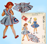 1950s Vintage McCalls Sewing Pattern 1921 Toddler Girls Ding Dong Play Apron Sz4