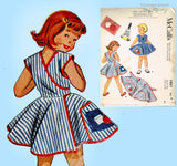 1950s Vintage McCalls Sewing Pattern 1921 Toddler Girls Ding Dong Play Apron Sz4