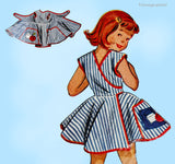 1950s Vintage McCalls Sewing Pattern 1921 Toddler Girls Ding Dong Play Apron Sz4