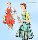 1950s Vintage McCall Sewing Pattern 1942 Misses Do It Yourself Hobby Apron Uncut