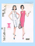 1960s Vintage McCall's Sewing Pattern 7719 Stunning Mod Keyhole Dress Sz 34 Bust