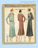 McCall 6279: 1930s Uncut Misses Street Dress Sz 36 B Vintage Sewing Pattern