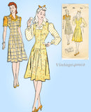 1940s Vintage New York Sewing Pattern 1677 Uncut Misses Jumper Dress Size 34 B