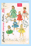 1950s Vintage Simplicity Sewing Pattern 1779 Sweet Sue Easy 31 Inch Doll Clothes