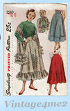 Simplicity 2580: 1940s Charming Misses Ruffled Skirt & Stole Vintage Sewing Pattern